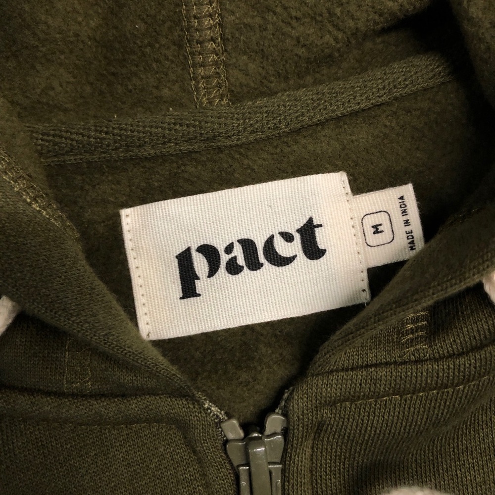 Pact Women’s Brushed Full Zip Hoodie Size Medium Army Green New W. Tag - Picture 5 of 8